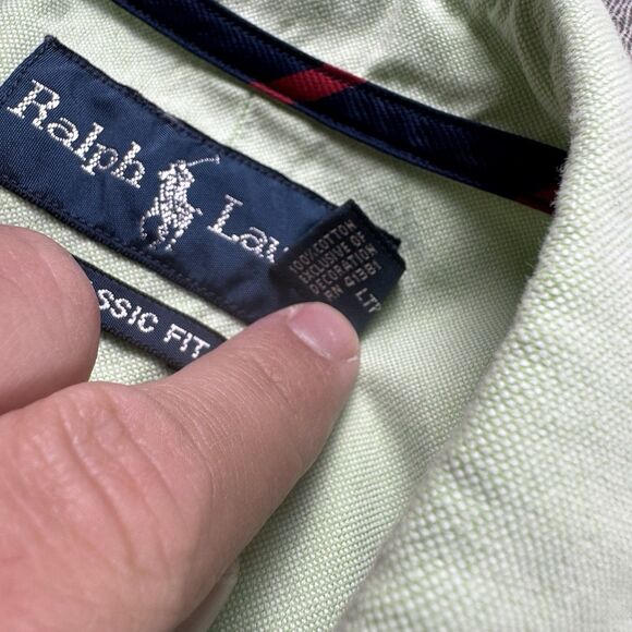 Vintage Polo Ralph Lauren Button Down Shirt Men M Green LS Y2K Classic Fit - Picture 7 of 9